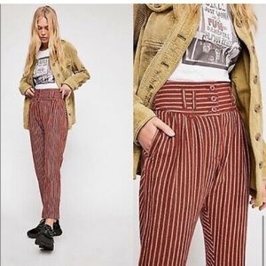 Free People Striped Red Pants